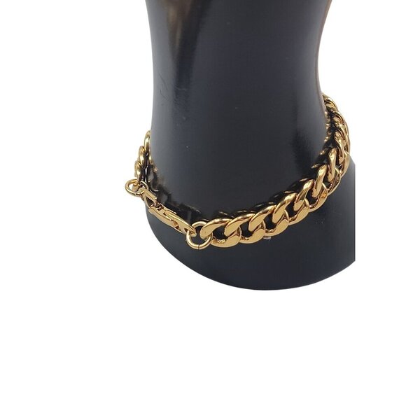 Napier Bracelet Patent Number Gold Plated Flat Cuban Link Size 7 Vintage - Picture 6 of 10